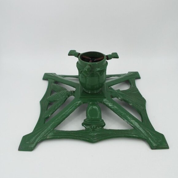 Vintage Green Cast Iron 11x11 German Christmas Tree Stand - Picture 1 of 14